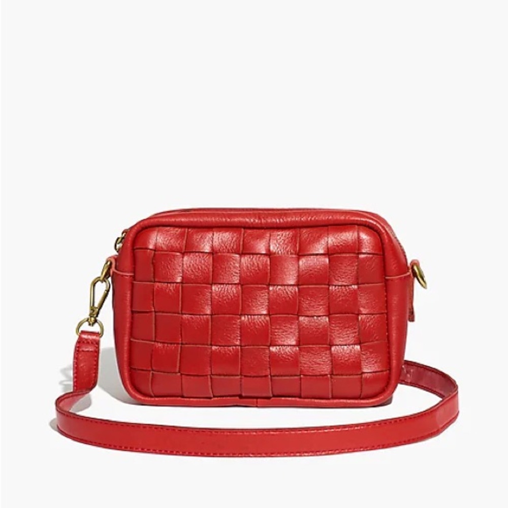 Madewell Transport Camera Bag: Woven Edition in red